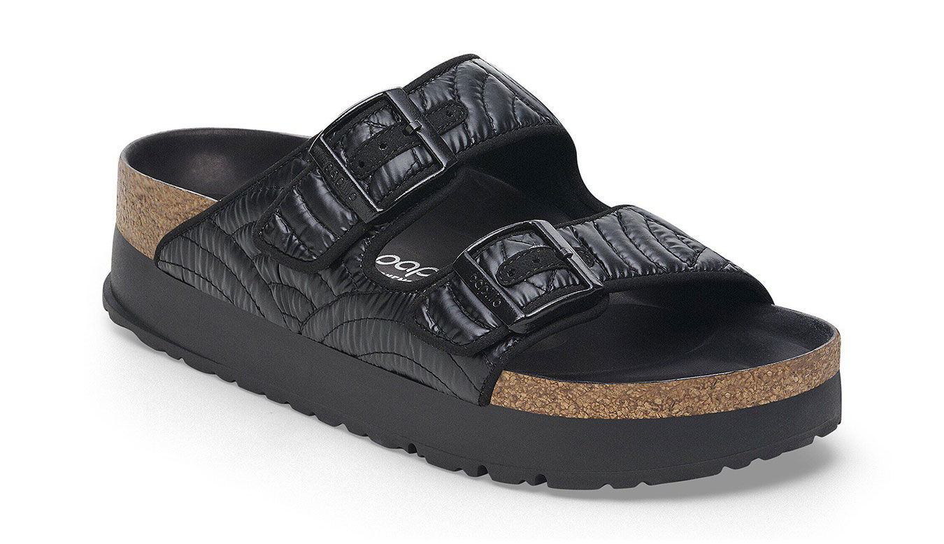 Tenisky a topánky Birkenstock Arizona PAP French Piping Flex Platform Narrow Fit Quilted Sandals Čierna | 1028422, 1