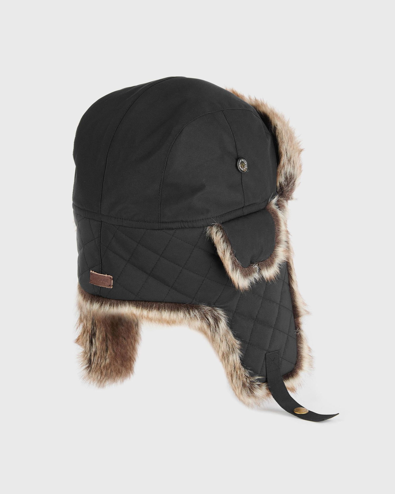 Klobúk Barbour Cleadon Faux Fur Trapper Hat Čierna | MHA0711BK11, 1