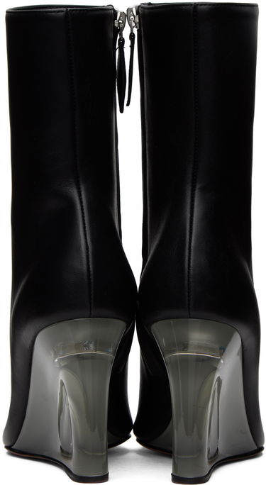 Trenčkot Amina Muaddi Amina Muaddi Pernille Wedge Ankle Boots Čierna | PERNILLE HALF GLASS WEDGE NAPPA, 1
