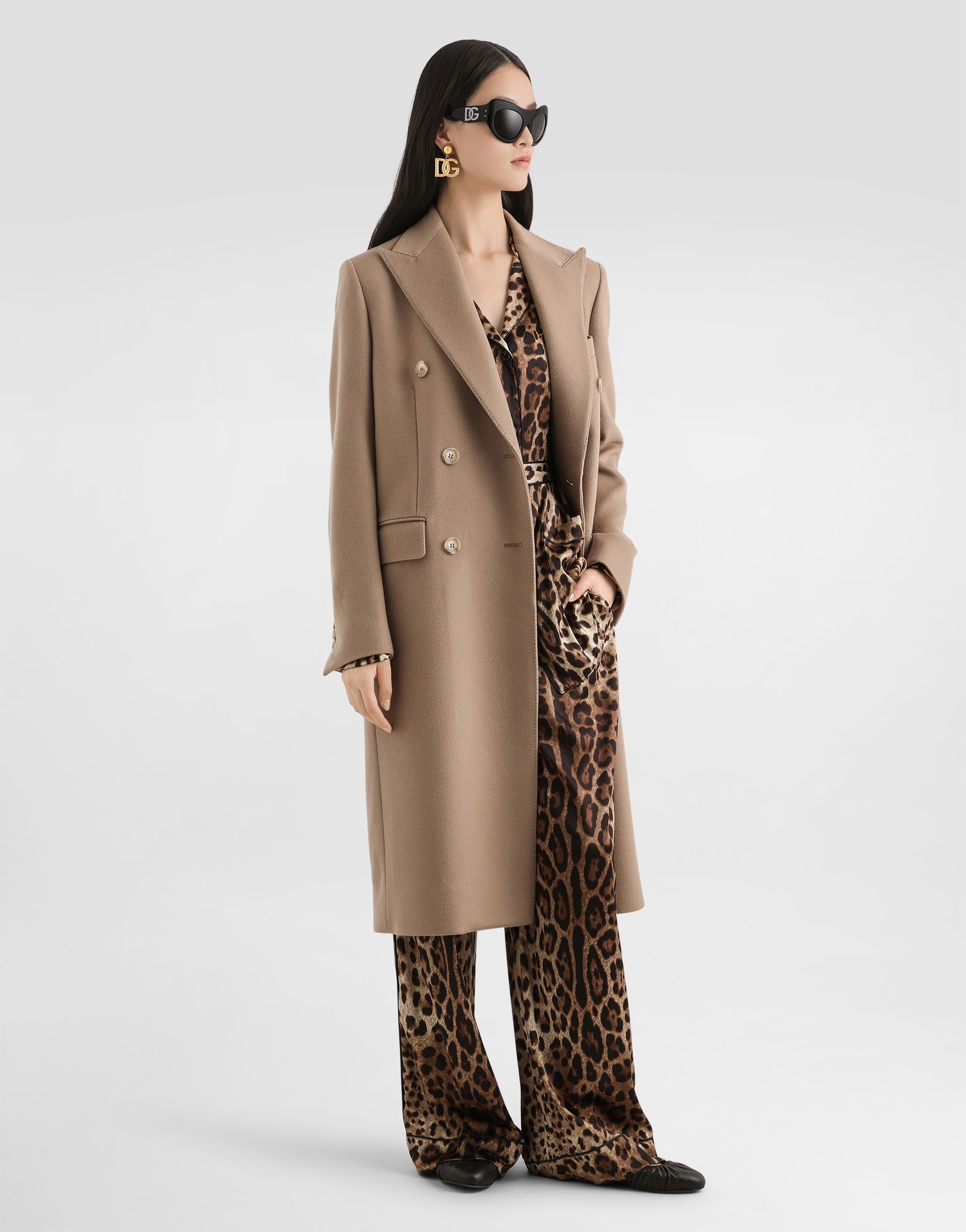 Kabáty Dolce & Gabbana Dolce & Gabbana Double-breasted Cashmere Coat Béžová | F0W3BTFU2D1M2006, 1