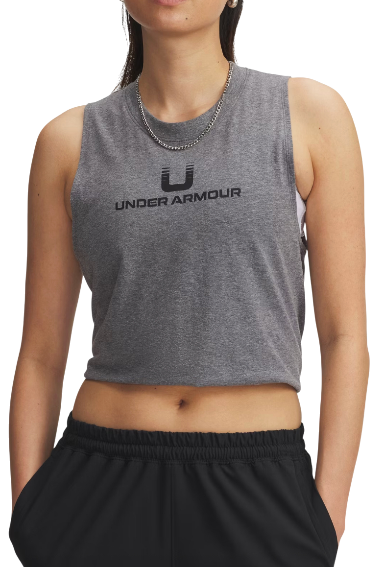 Crop Top Under Armour Varsity U Cropped Tank Šedá | 6006972-012, 0
