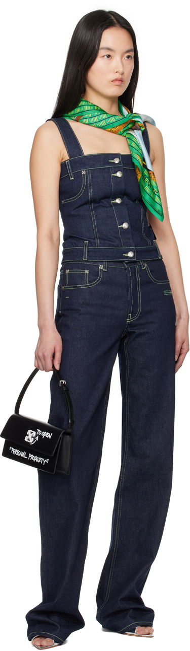 Tielko Off-White Off-White Corset Denim Tank Top Modrá | OWYP009S25DEN0014600, 3