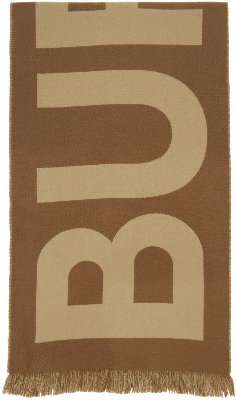 Šál Burberry Jacquard Logo Scarf Brown & Beige Hnedá | 8057148, 0
