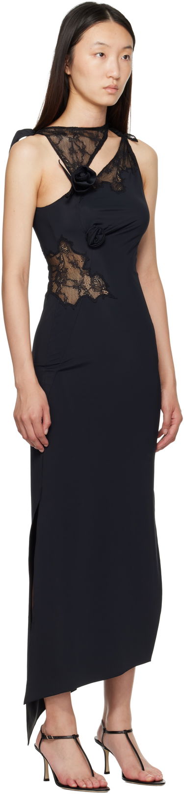 Šaty Coperni Coperni Lace Flower Midi Dress Čierna | COPR217F5021, 1