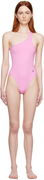 Attico Single-Shoulder One-Piece Swimsuit