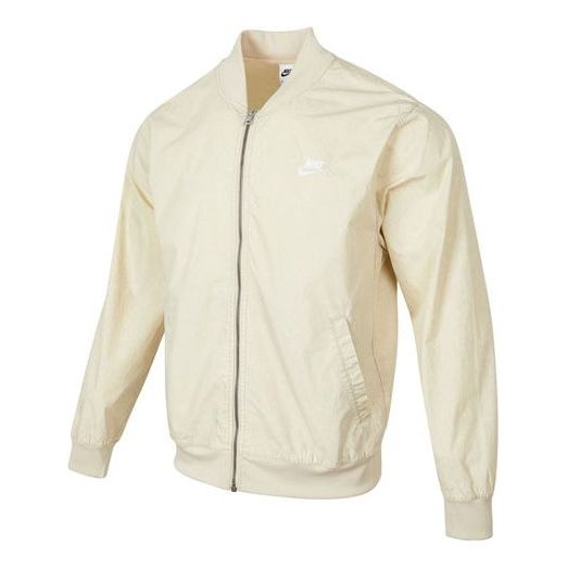 Bomber bunda Nike Solid Color Zipper Jacket Béžová | DQ4590-206, 0