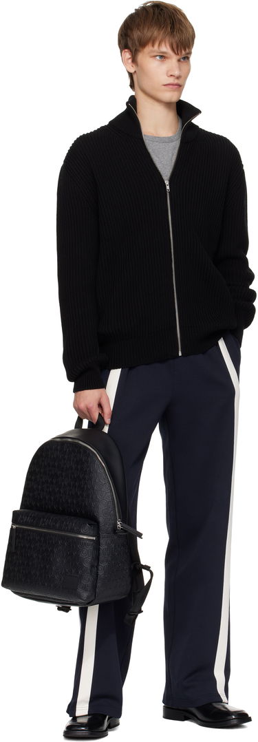 Batoh BOSS Hugo Embossed-Logo Faux-Leather Backpack Čierna | 50552901, 3