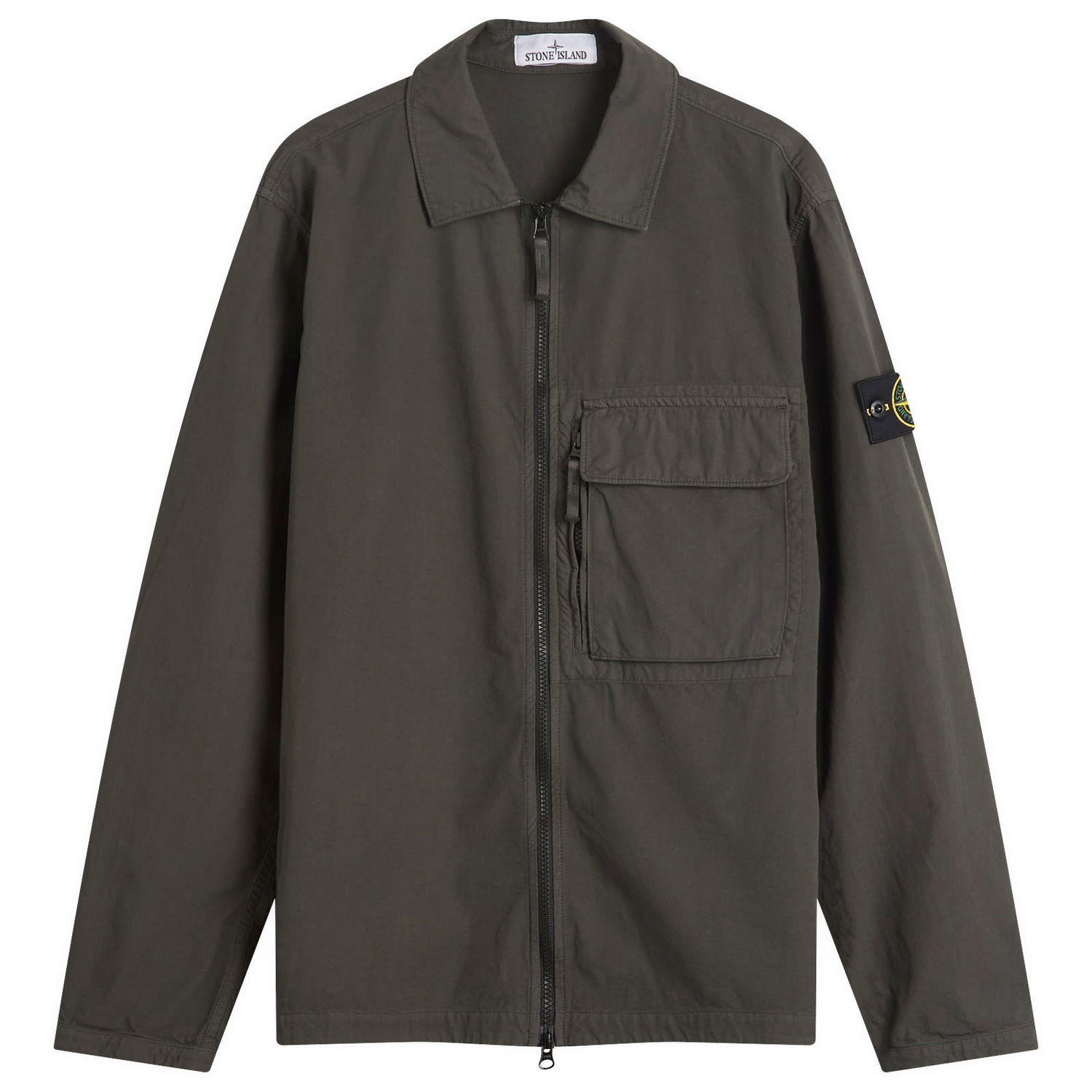 Bunda Stone Island Canvas Weave Cotton Zip Shirt Jacket, Size Large Zelené | K2S151200004-V0062, 1