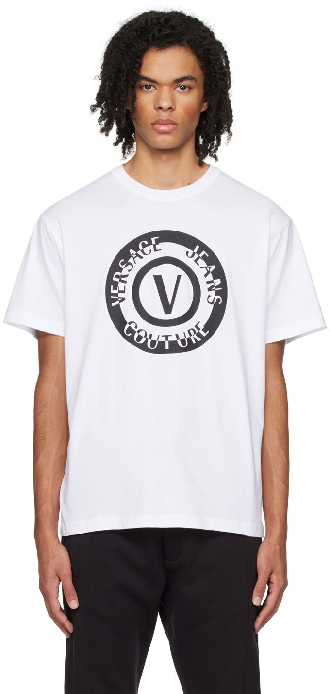 Tričko Versace V-Emblem T-Shirt Biela | E76GAHT06_ECJ00T, 0