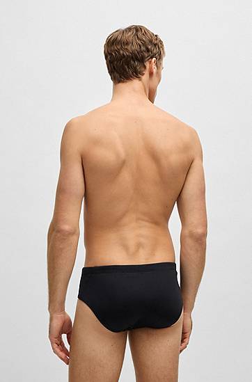 Plavky BOSS Swim Briefs with Signature Stripe and Logo Čierna | 50515714, 1