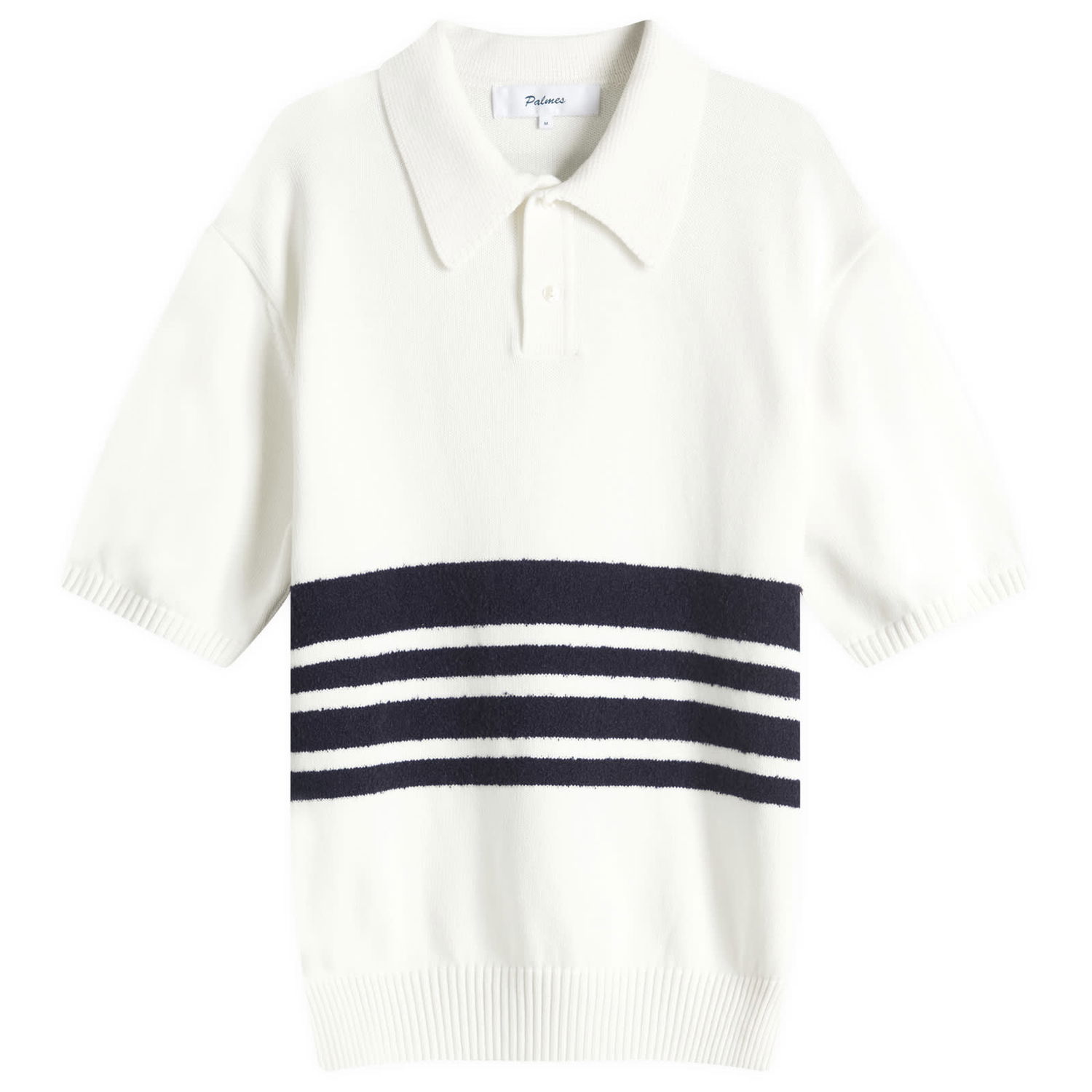 Sveter Palmes Palmes Panel Knit Polo Shirt, Size Large Biela | P40-0019-062, 0