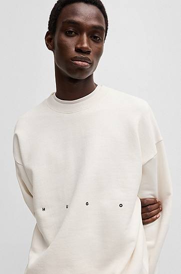 Sveter BOSS HUGO Sweatshirt with Logo Artwork Biela | 50538973, 1