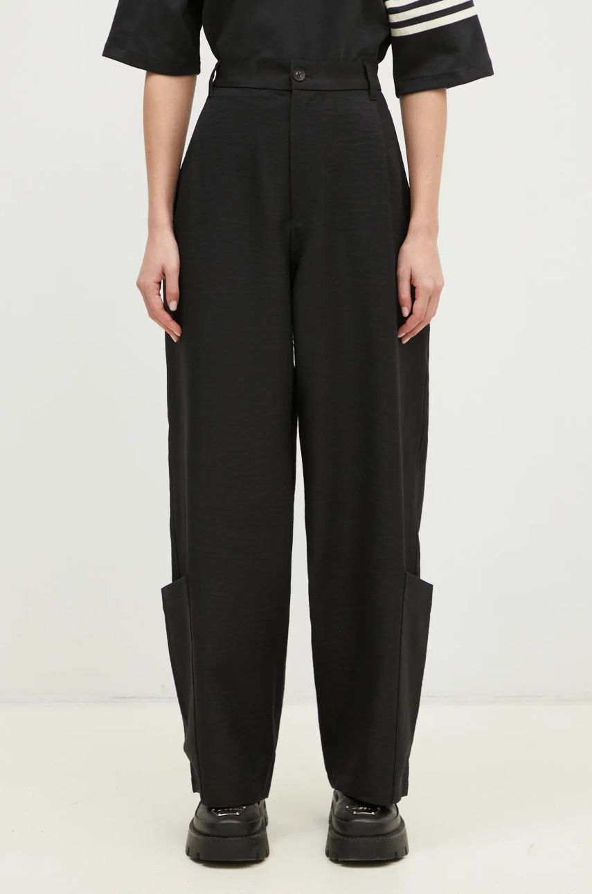 Nohavice Y-3 Y-3 Sport Uniform Wide Leg High Waist Pants Čierna | JD1759, 0