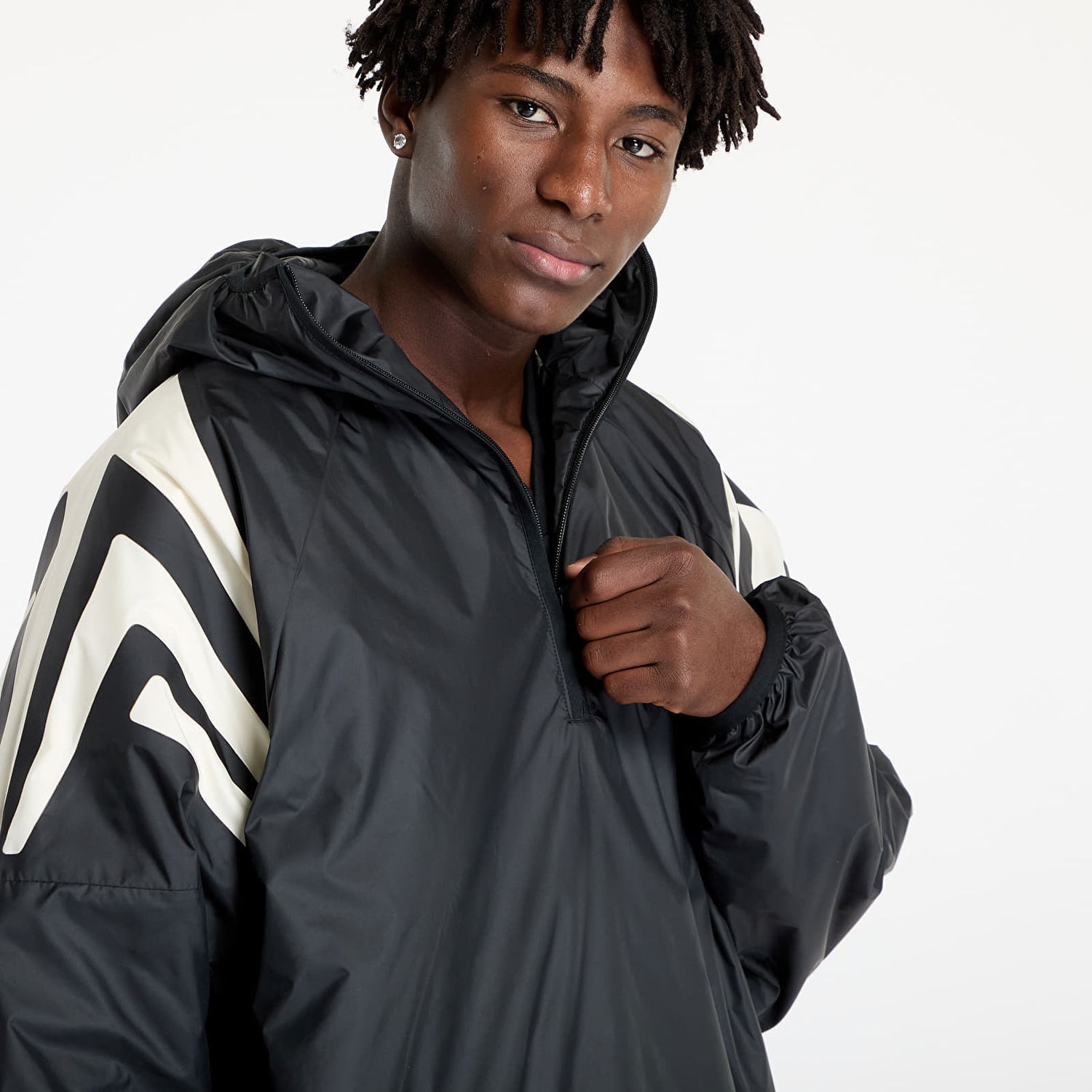 Mikina adidas Originals Fear Of God Athletics x Woven 1/2 Zip Hoodie Black Čierna | IS5299, 1