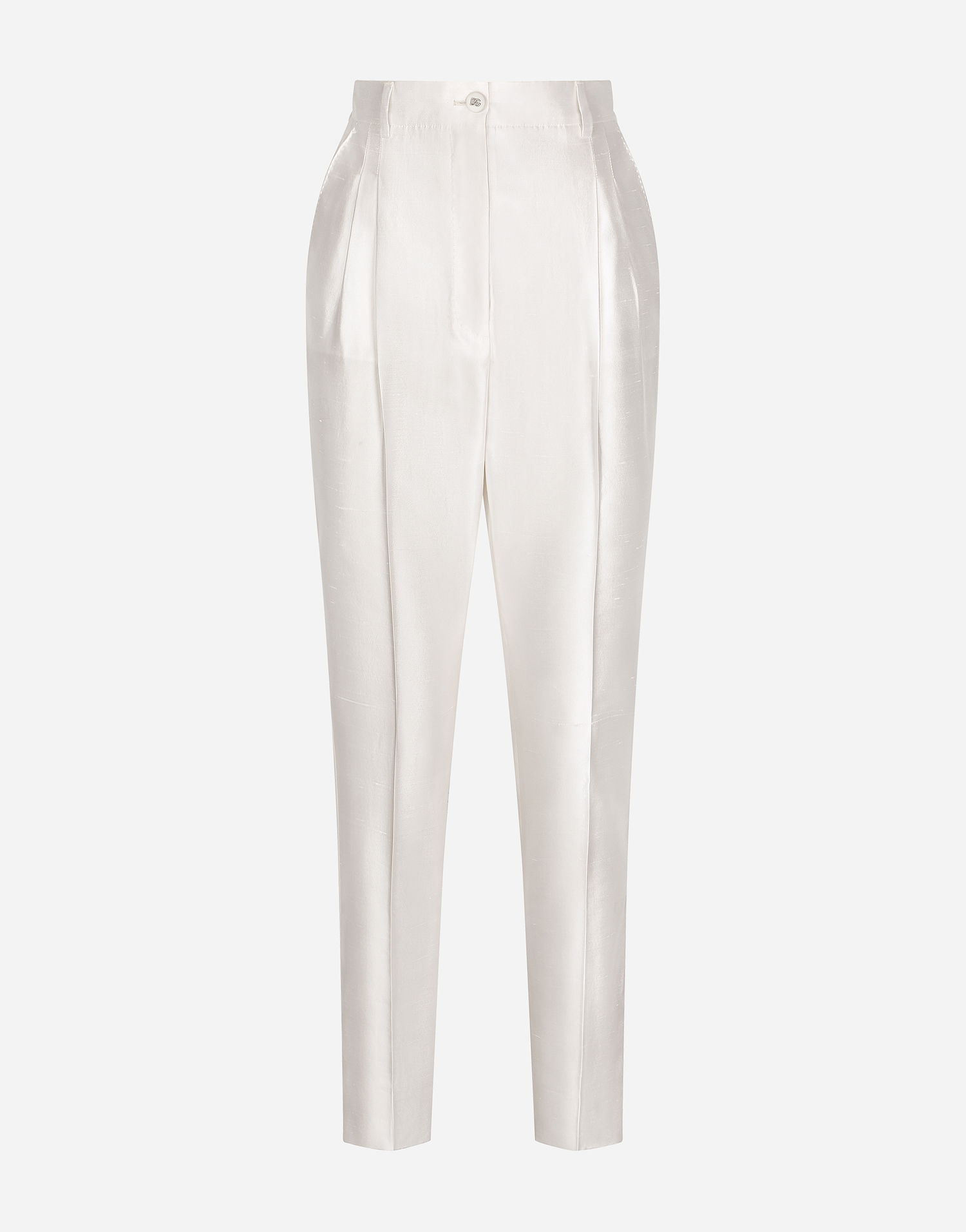 Nohavice Dolce & Gabbana Dolce & Gabbana Shantung Silk Pants Biela | FTCJDTFU1L5W3789, 0