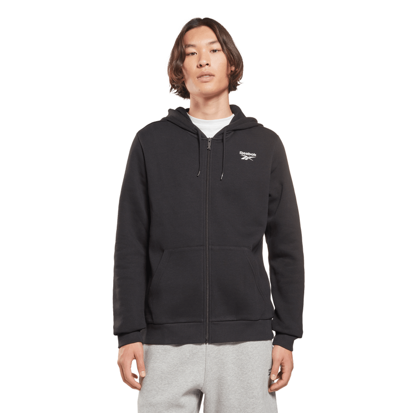 Mikina Reebok Full-Zip Hoodie with Left Chest Logo Čierna | HG4450