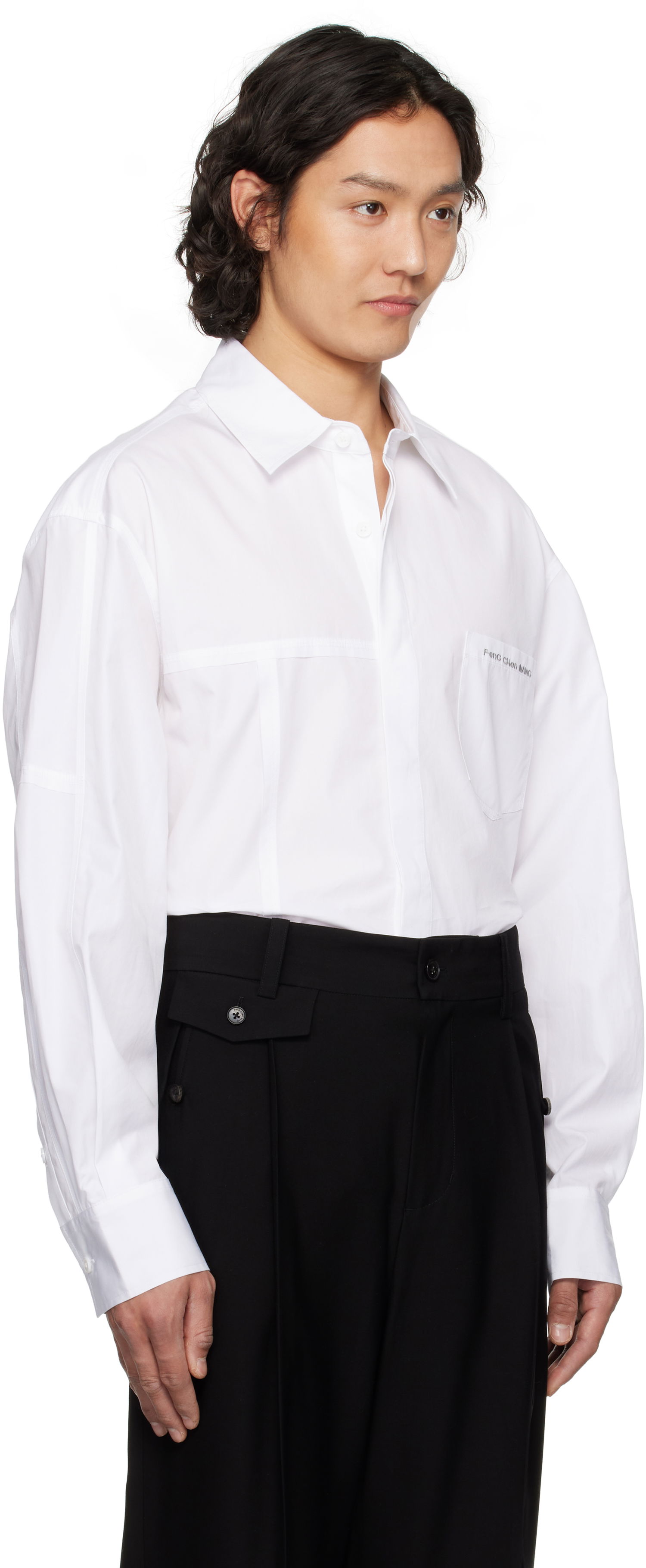 Košeľa Feng Chen Wang Feng Chen Wang Paneled Shirt Biela | FUS19SR21, 1
