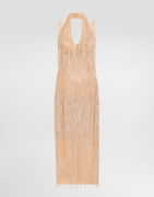 Dolce & Gabbana Sequined Fringe Embellishment Calf-Length Dress