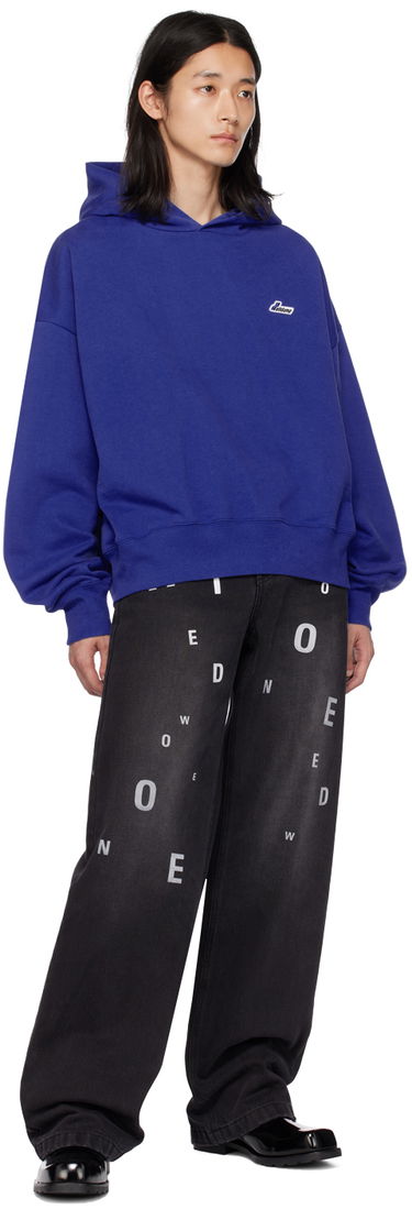 Mikina We11done Embroidered Hoodie Modrá | WD-TH3-22-714-U-BL, 3