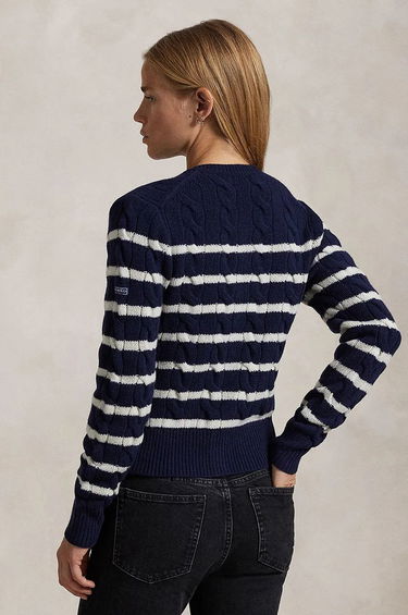 Sveter Polo by Ralph Lauren Navy Blue & White Striped Cardigan Modrá | 211947909, 1