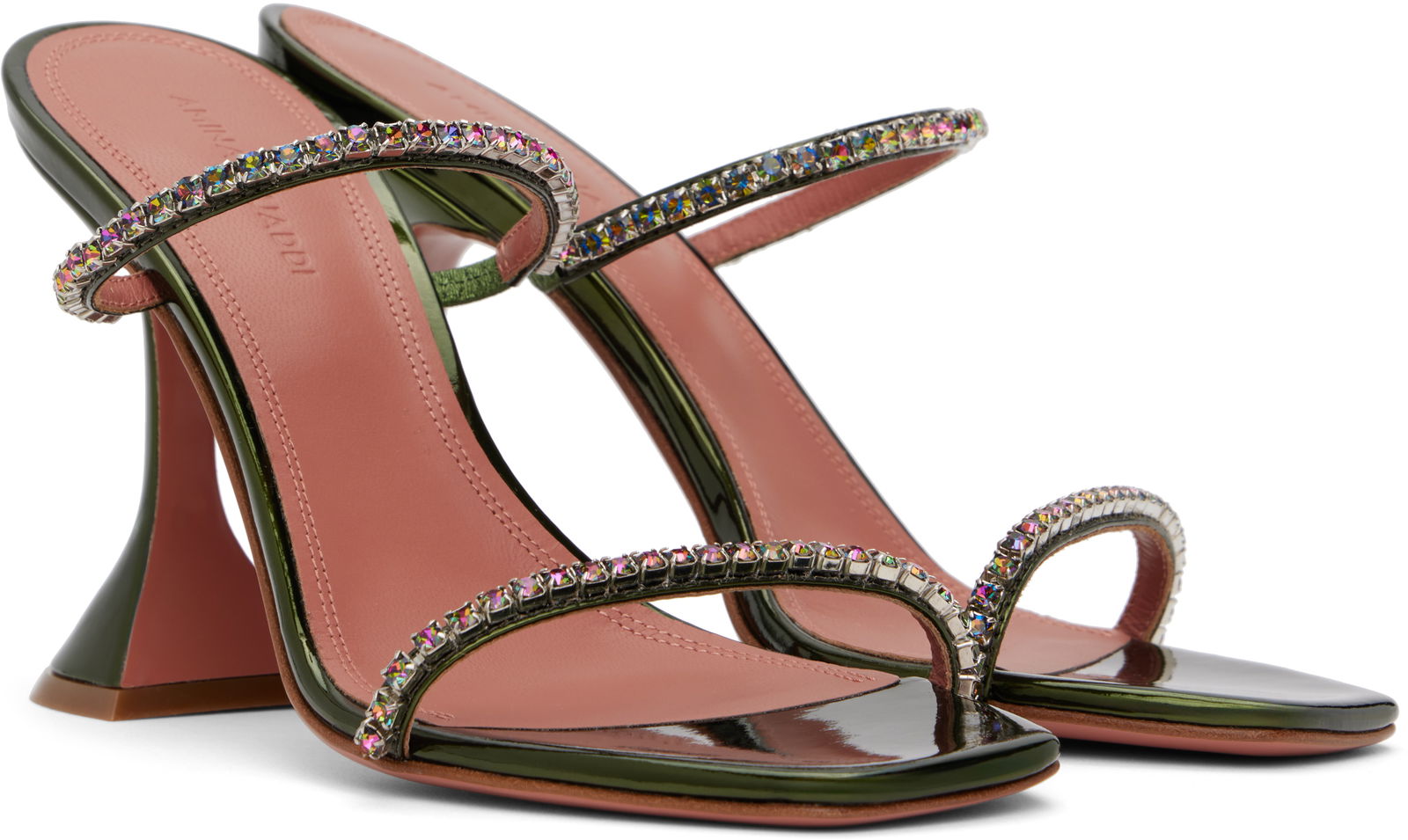 Amina Muaddi Gilda Crystal-Embellished Heeled Sandals