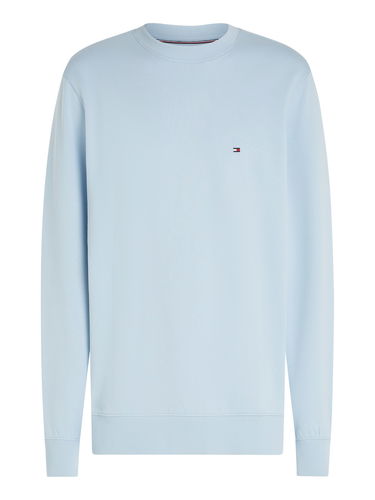 Sveter Tommy Hilfiger Tommy Hilfiger Men's Essential Terry Crew Sweatshirt Modrá | MW0MW37237C1O, 4