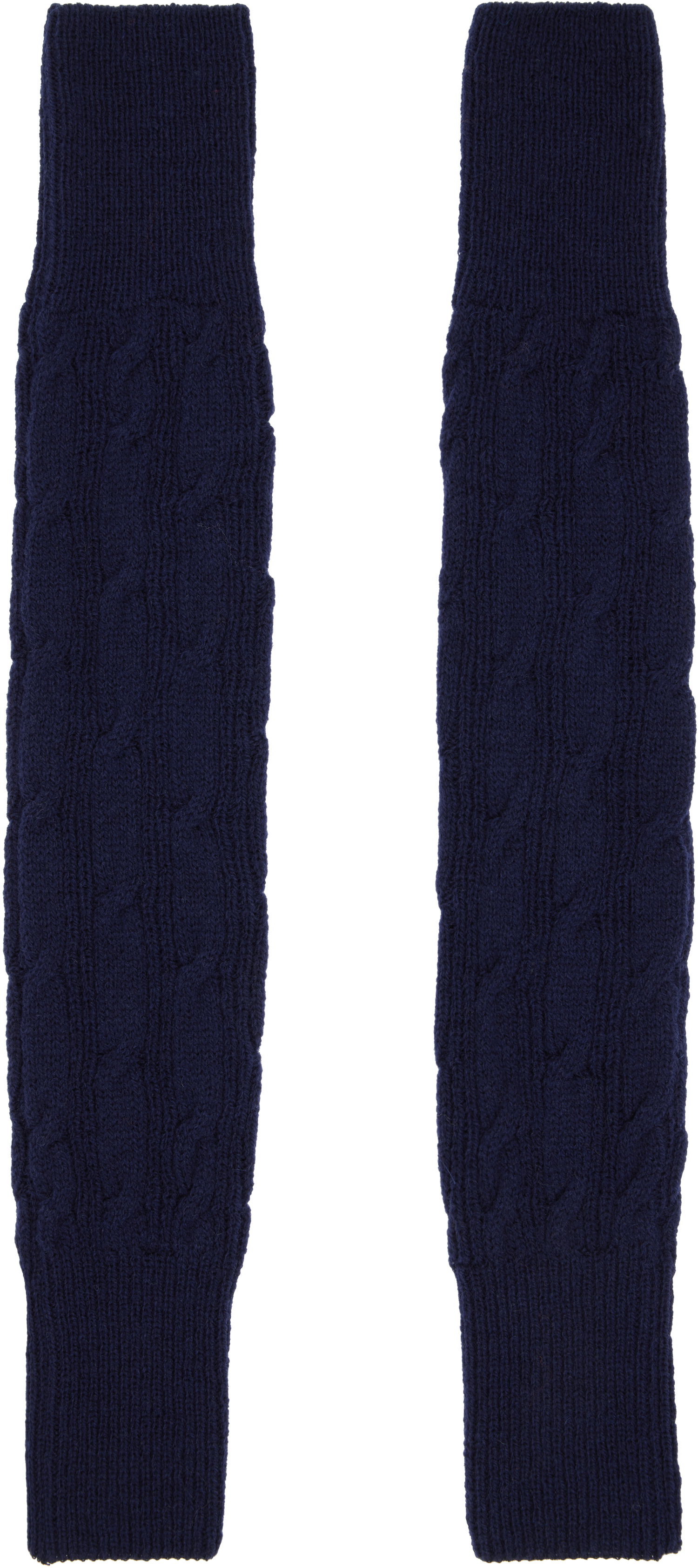 Rukavice Dries Van Noten Dries Van Noten Wool Cable-Knit Arm Warmers Navy | 252-021213-2707, 1
