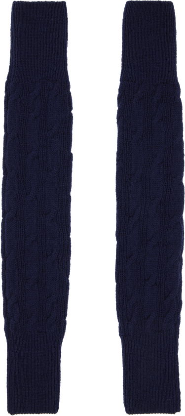 Rukavice Dries Van Noten Dries Van Noten Wool Cable-Knit Arm Warmers Navy | 252-021213-2707, 1
