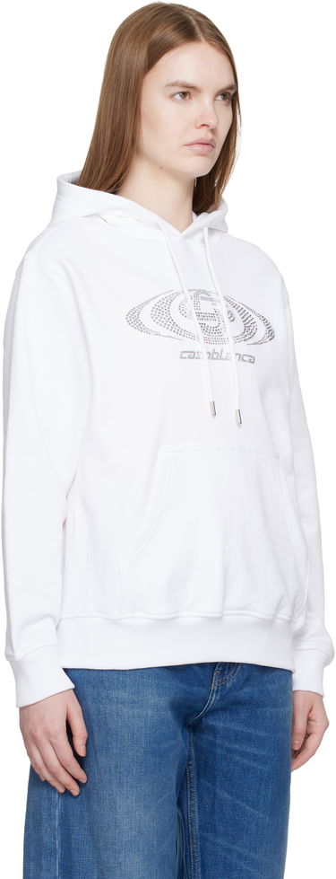Mikina Casablanca Crystal Warped Logo Hoodie Biela | W-SP26-JTP-362-01, 1