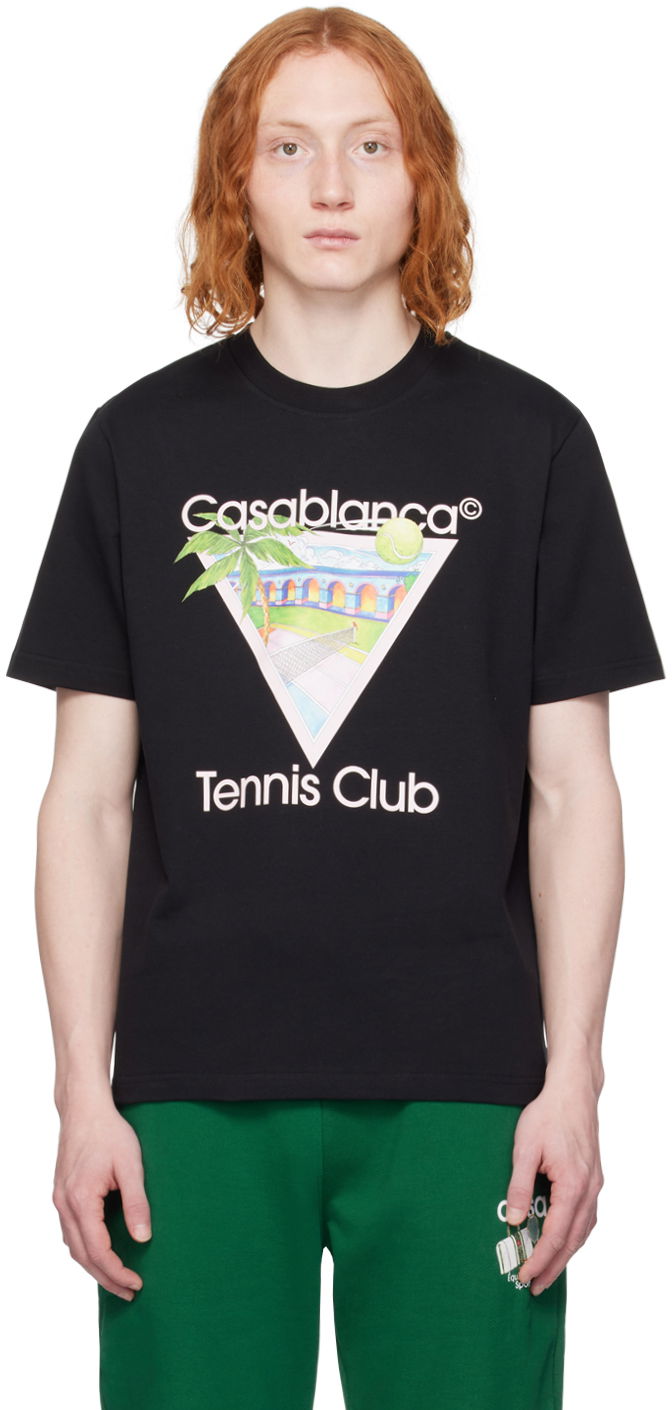 Tričko Casablanca SSENSE x 'Tennis Club' Icon T-Shirt Čierna | MPS24-JTS-001-12, 0
