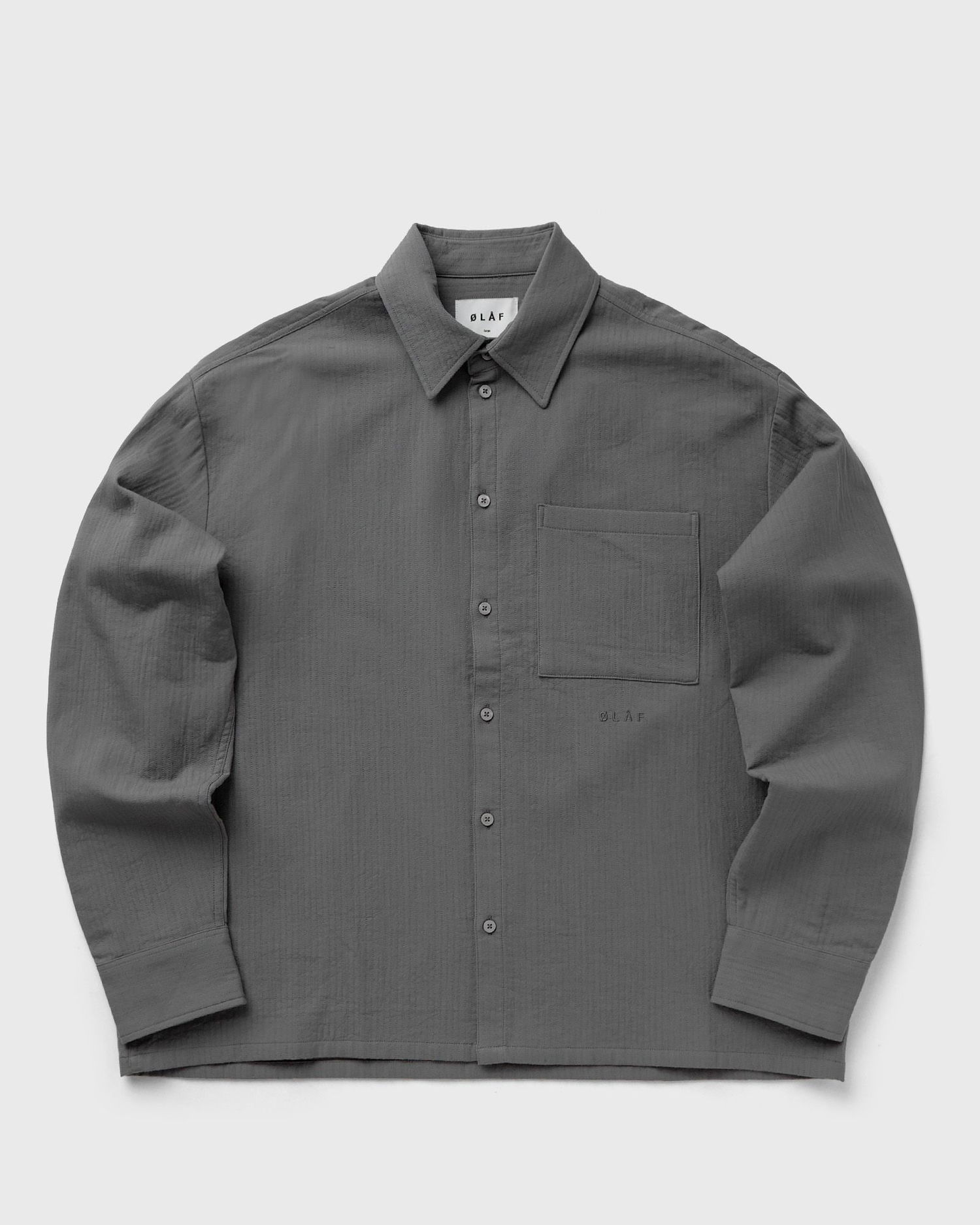 Košeľa ØLÅF Olaf Double Faced Boxy Shirt Long Sleeve Size XL Šedá | M190303, 0