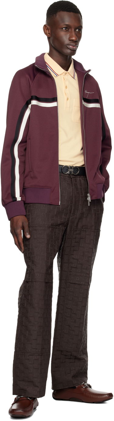 Bomber bunda FERRAGAMO Ferragamo Sporty Zip Up Track Jacket Vínová | 780780, 3