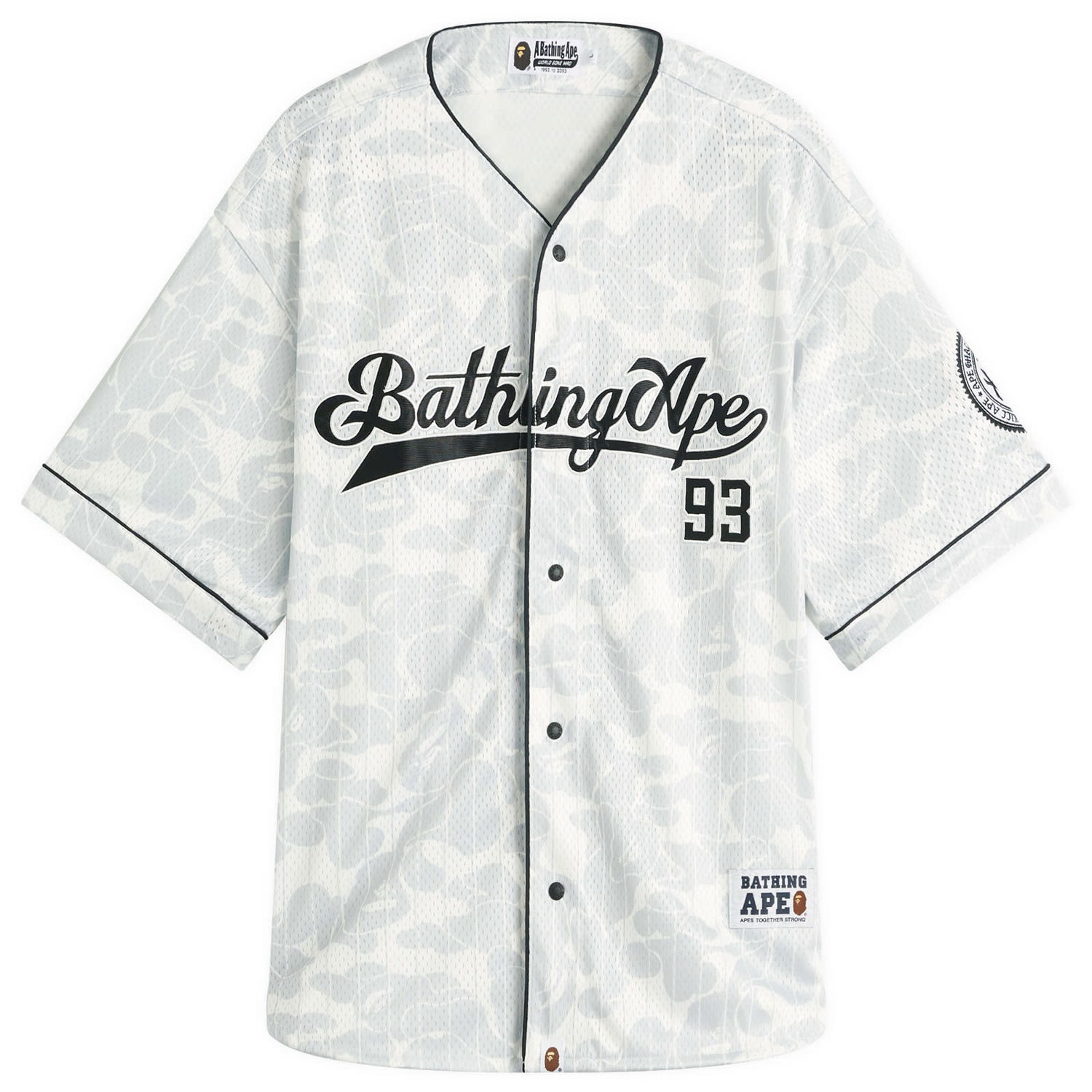 Dres BAPE Bathing Ape Camo Baseball Jersey Biela | 001SRL301003M-GRY, 0