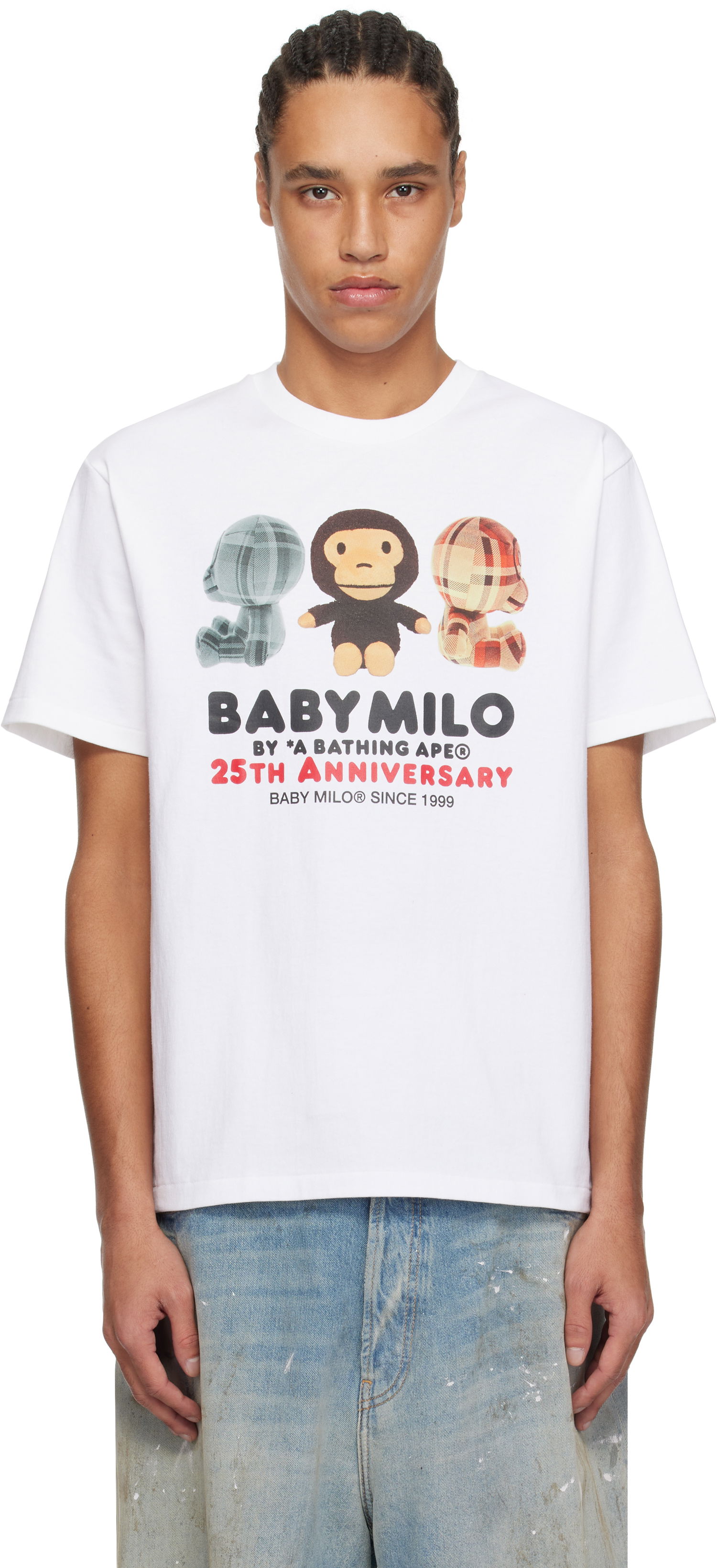 Tričko BAPE A Bathing Ape Baby Milo 25th Anniversary Plush Doll T-Shirt Biela | 002TEK701002F, 0