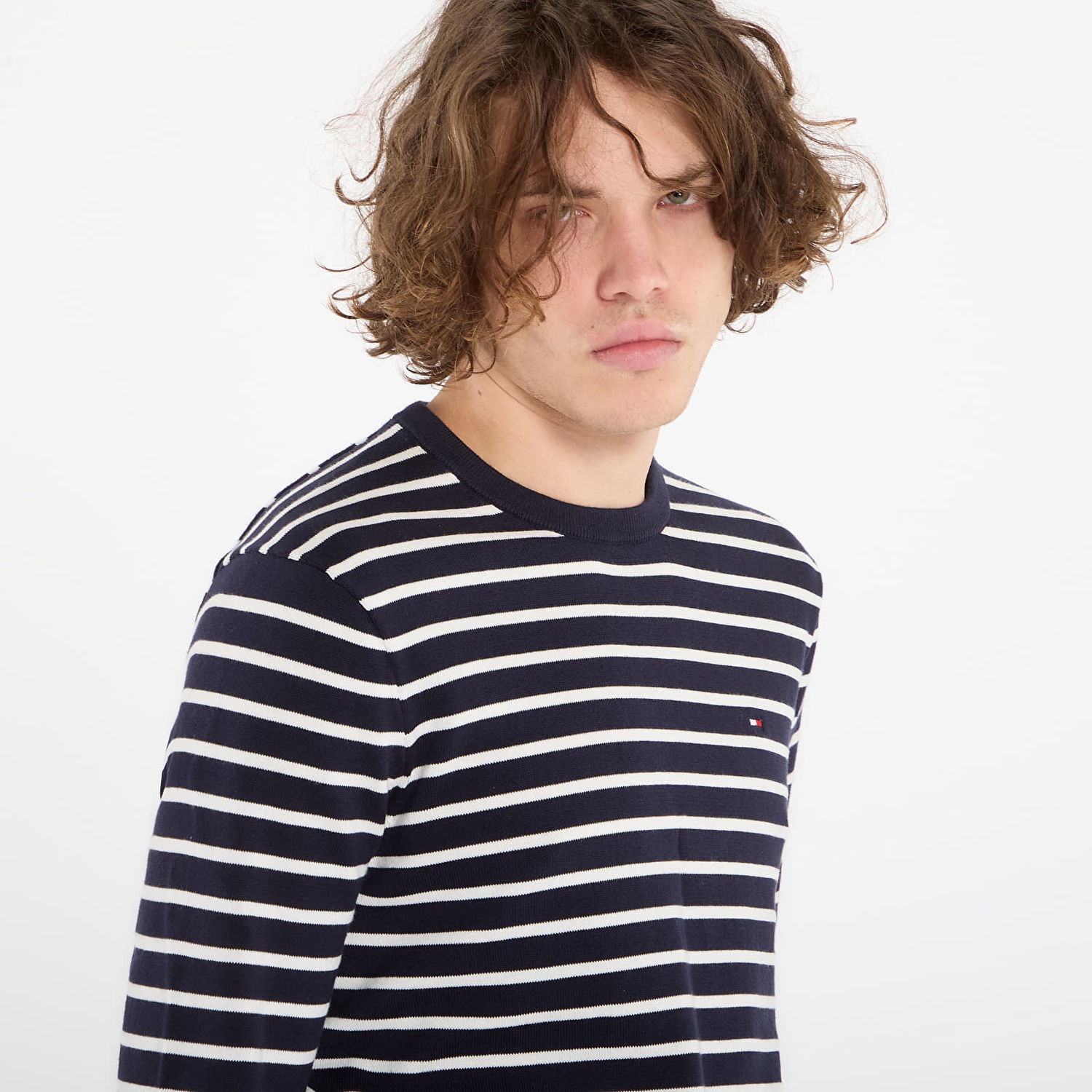 Sveter Tommy Hilfiger Essential Ssnl Cotton Crew Neck Striped Sweater Navy | MW0MW39999 0A4, 1