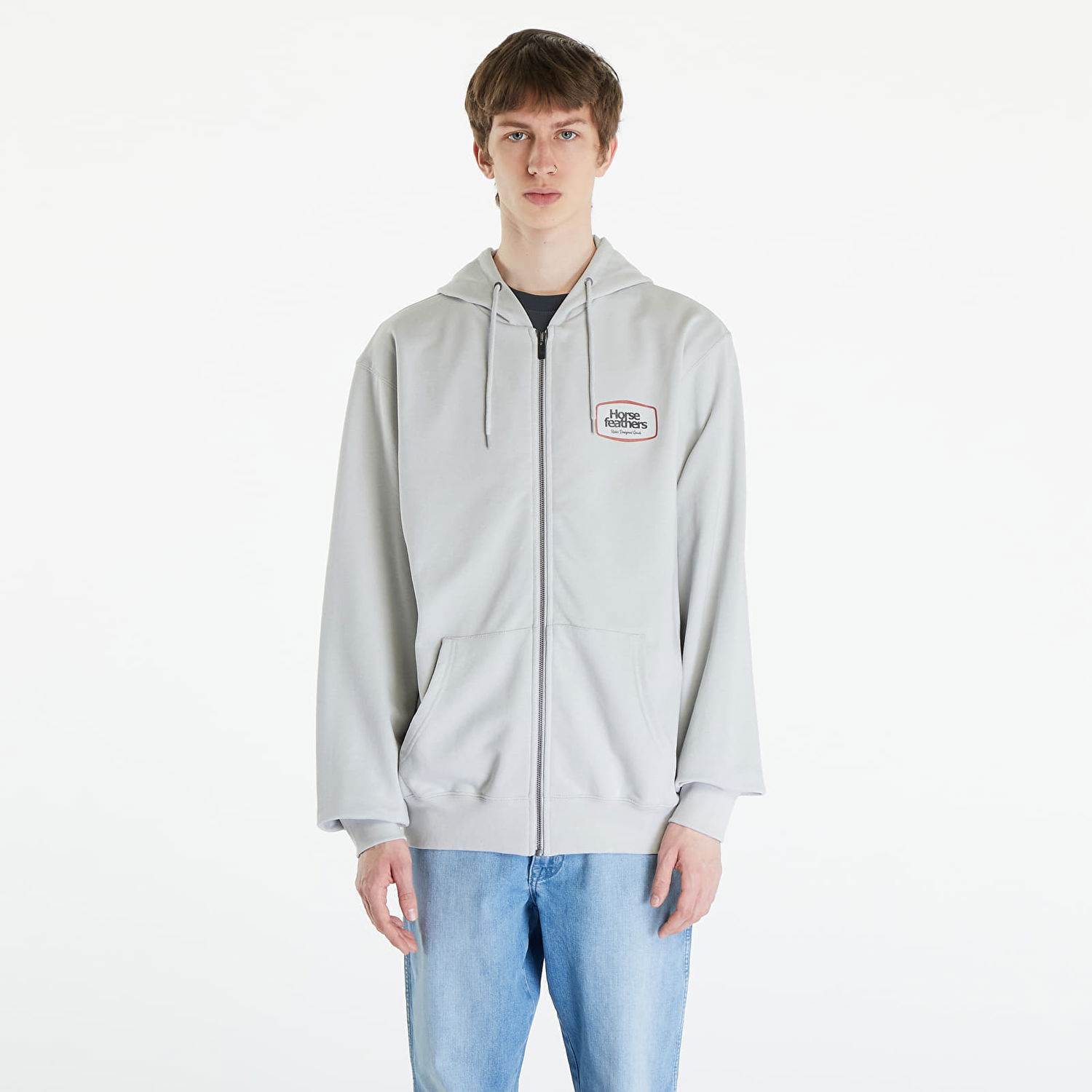 Mikina Horsefeathers Bronco Sweatshirt Cement Šedá | SM1335B, 0