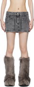 The Attico Faded Denim Miniskirt
