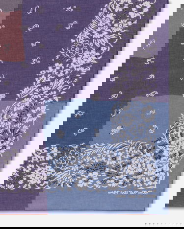 Šál KAPITAL Selvedge Bandana with Garden Patchwork Print Fialová | EK-1633BA PURPLE, 4