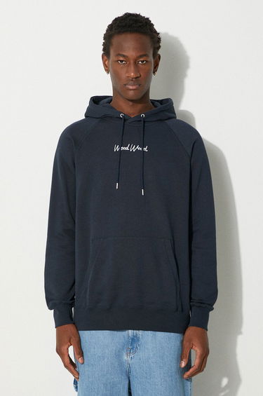 Mikina WOOD WOOD Fred Sweatshirt With Print Modrá | 12045600.2474.NAVY, 0