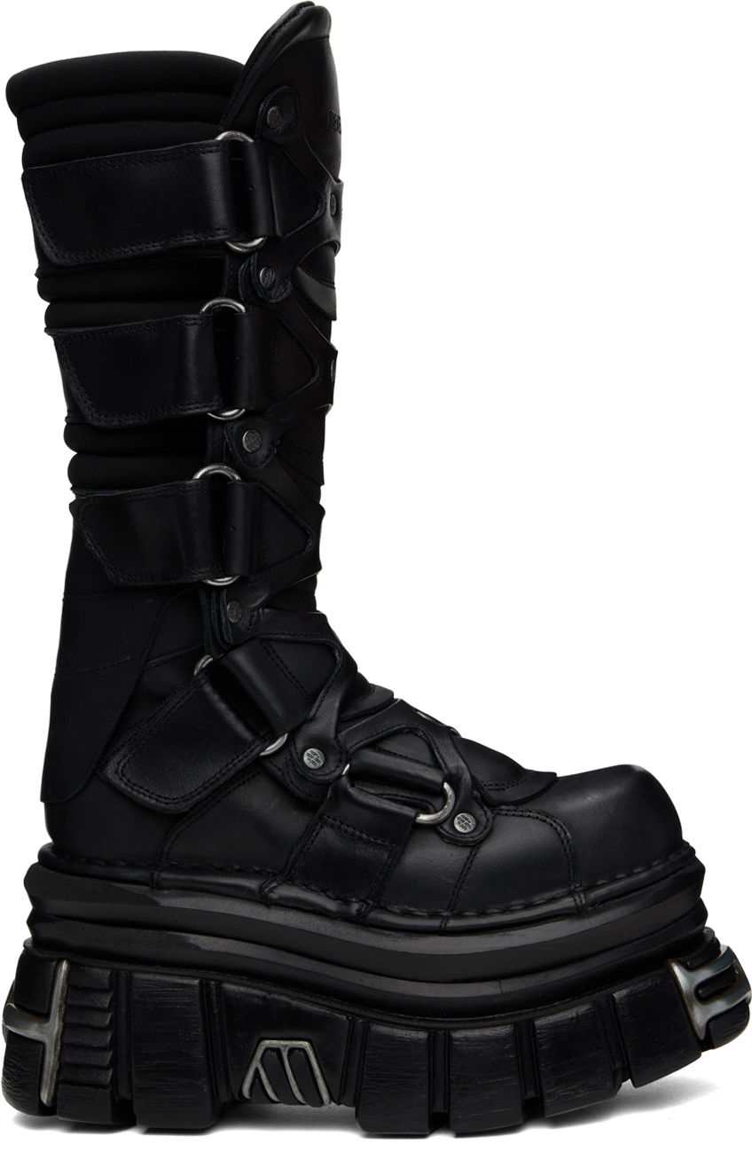 Oblečenie VETEMENTS VETEMENTS Black New Rock Edition Tower Boots Čierna | UE64BO230B, 0