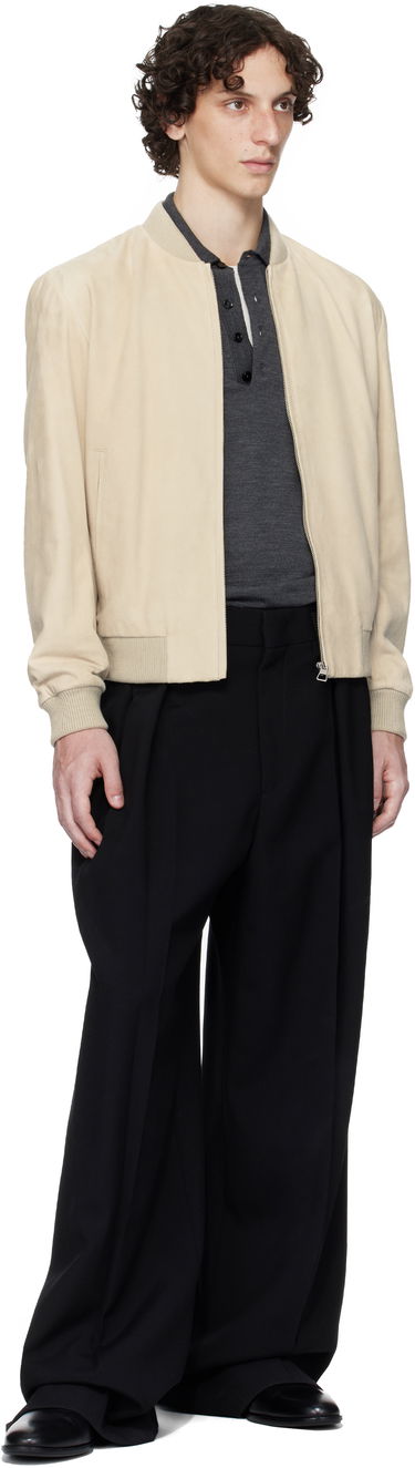 Bomber bunda BOSS BECKHAM x BOSS Suede Bomber Jacket Béžová | 50549074, 4