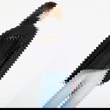 Bunda adidas Originals Three-Stripes Cropped Denim Full-Zip Jacket Čierna | KS1394, 3