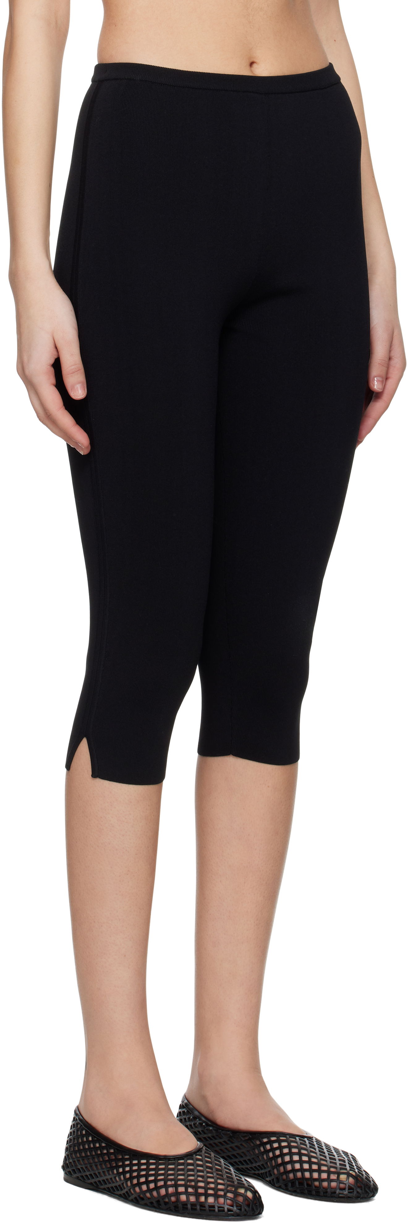 Legíny TOTEME TOTEME Compact Knit Capri Trousers Čierna | 252-WRB0276-YA0187, 1