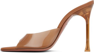 Oblečenie Amina Muaddi Amina Muaddi Alexa Glass Slipper 105 Heeled Sandals Hnedá | ALEXA GLASS SLIPPER PVC, 2