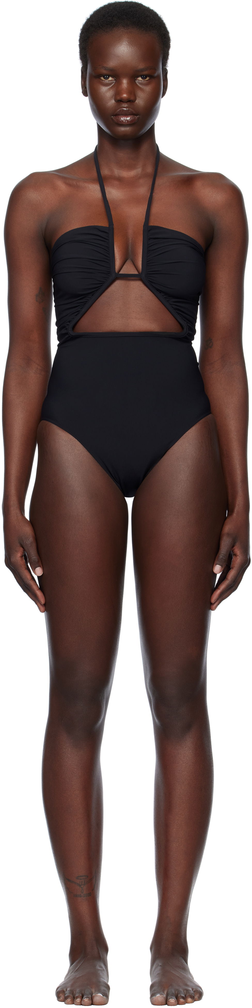 Plavky Rick Owens Rick Owens Hollywood Prong Bather One-Piece Swimsuit Čierna | RP01E7087 NS, 0
