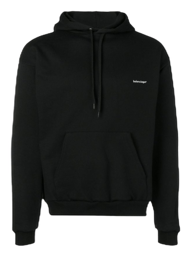 Mikina Balenciaga Small Contrast Logo Print Hoodie Čierna | 556145TYK271000