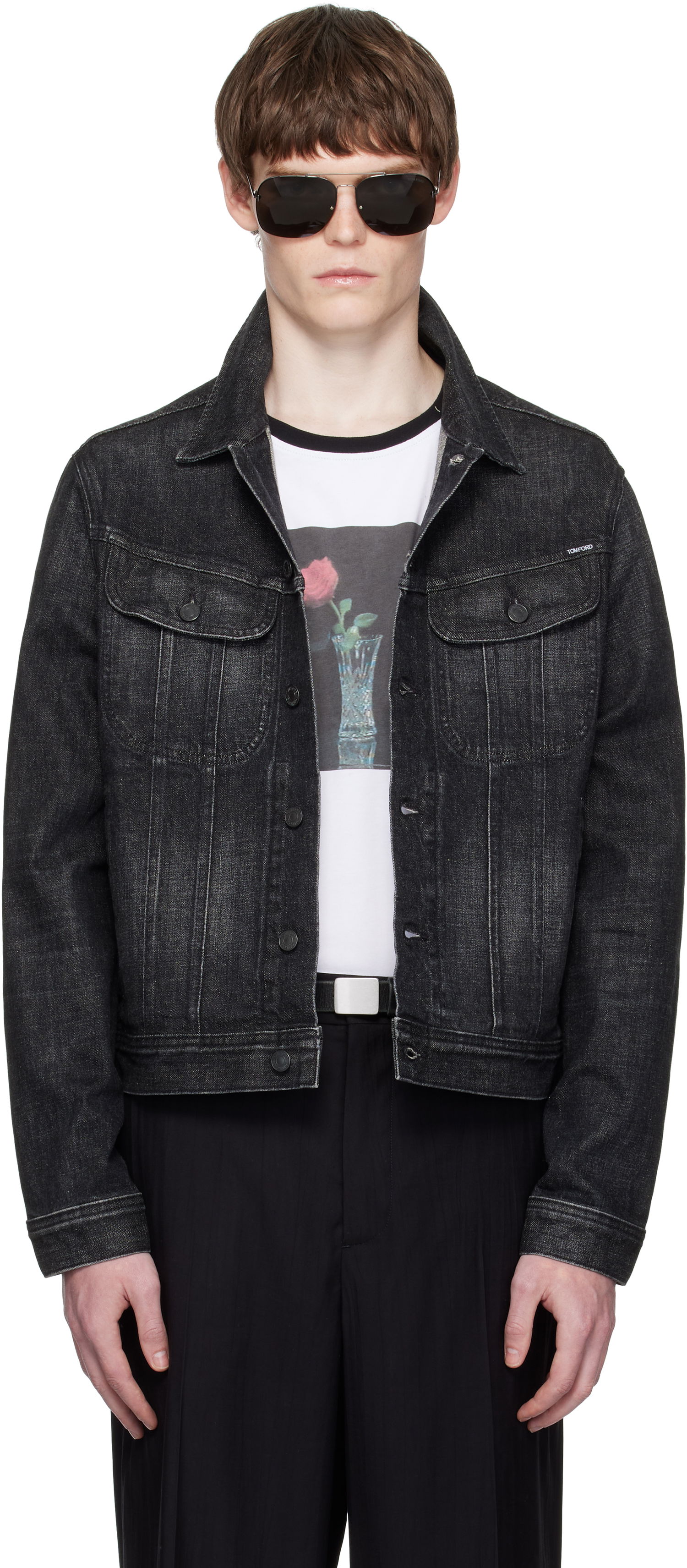 Bunda Tom Ford TOM FORD Icon Selvedge Denim Jacket Čierna | DJI001-DMC076, 0