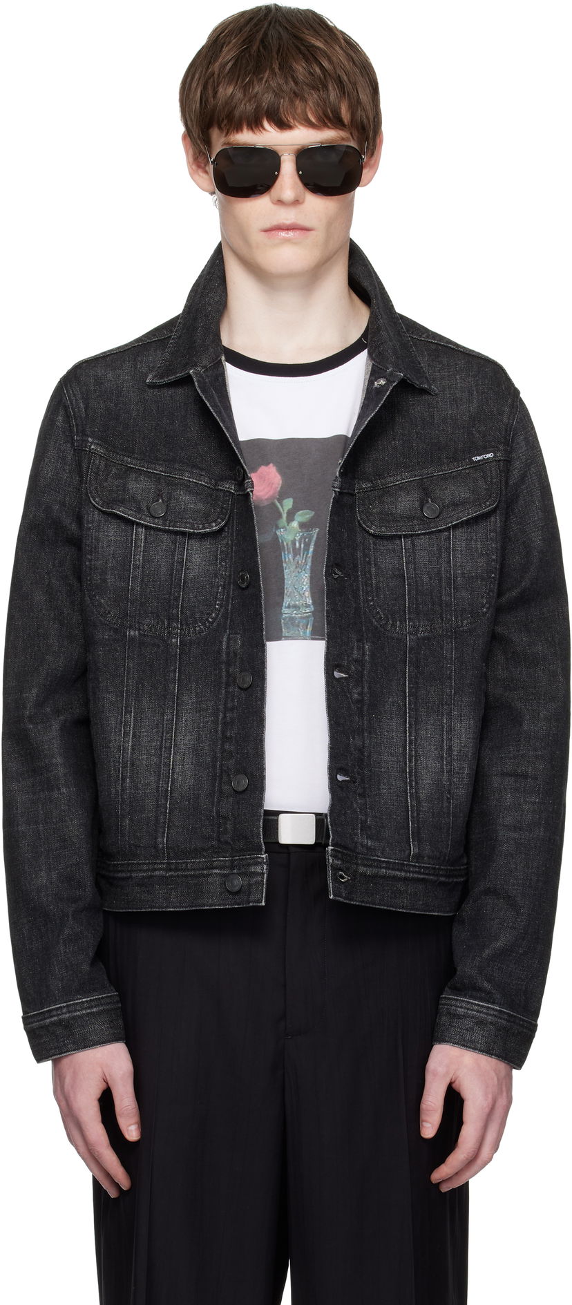 Bunda Tom Ford TOM FORD Icon Selvedge Denim Jacket Čierna | DJI001-DMC076