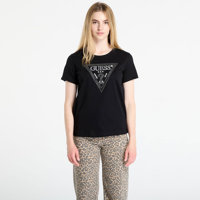 Tričko GUESS GUESS Krystal Triangle Tee Čierna | W5BI18I3Z14-JBLK