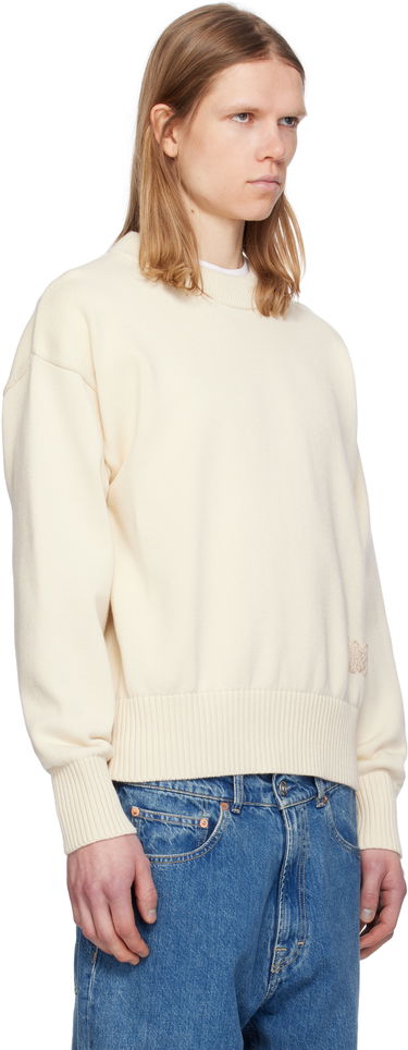 Sveter AMI AMI Paris Embroidered Crewneck Sweater Hnedá | HKS163.KN0063, 4